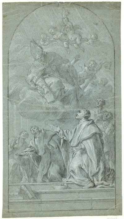 Monges agostinianos recebendo a regra de sua ordem de Santo Agostinho de Giovanni Bonati