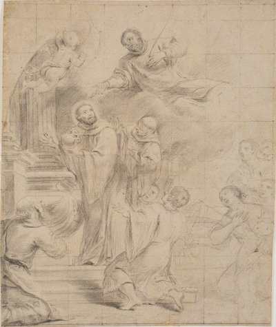 São Bernardo salvando o crânio de São Cesário de Giovanni Bonati