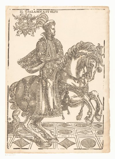 Astolfo a cavalo
Il paladino Astolfo (título sobre o objecto) de Giovanni Britto