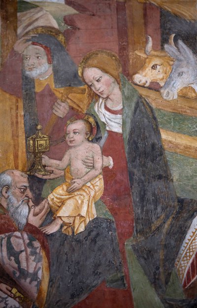 A Adoração dos Três Reis, c.1492 (detalhe de 3702450) de Giovanni Canavesio