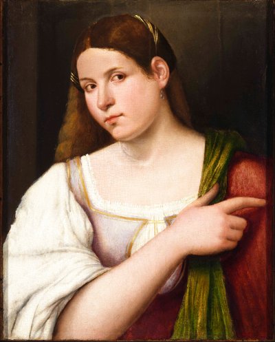 Retrato de uma jovem mulher. de Giovanni de Busi Cariani