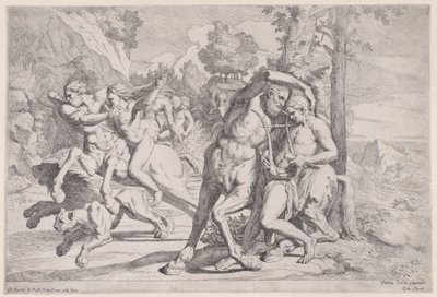 A educação de Aquiles, 1650-55. de Giovanni Cesare Testa