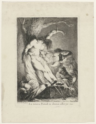 São Sebastião cuidada por Santa Irene
La tenera pietade in donna alberga (título sobre o objecto) de Giovanni David