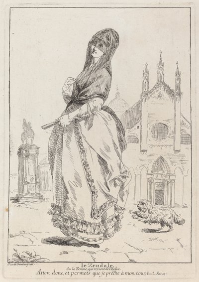 Le Zendale (Mulher de Capuz, ou a Mulher Voltando da Igreja) de Giovanni David