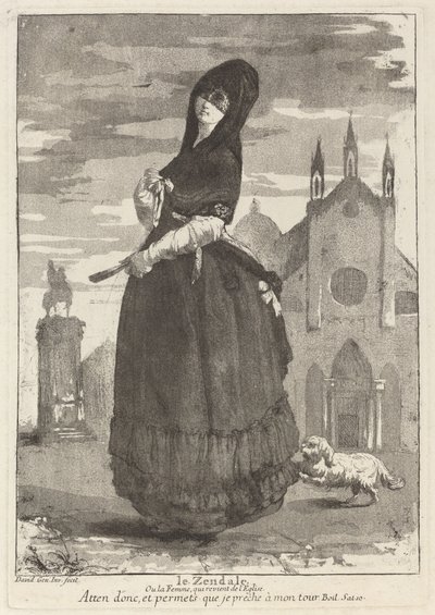 Le Zendale (Mulher de Capuz, ou a Mulher Voltando da Igreja) de Giovanni David