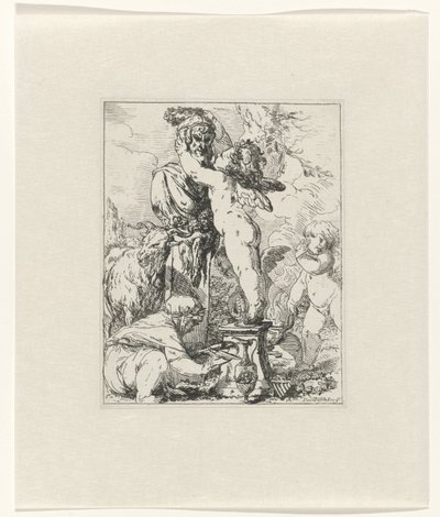 Putti oferece sacrifício ao deus Terminus de Giovanni David