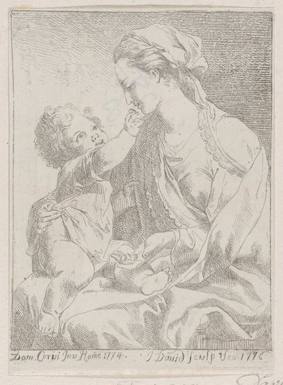 Virgem e Menino, 1776. de Giovanni David