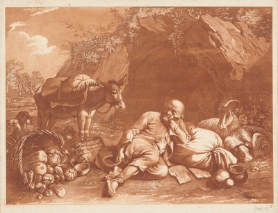 Um velho apoiado em um saco de Giovanni De Pian after Francesco Londonio