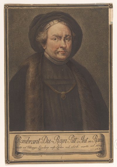 Retrato do artista Rembrandt Harmensz. van Rijn
Retratos de artistas (título da série) de Giovanni Domenico Campiglia