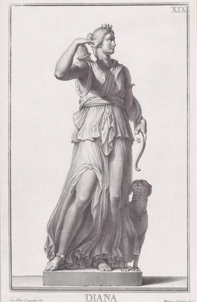 Estátua de Diana, 1734. de Giovanni Domenico Campiglia