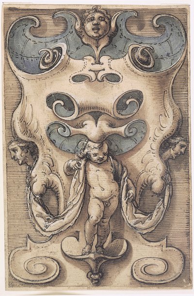 Cartouche com um Putto de Giovanni Domenico Capellino