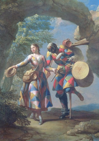 Um Arlequim que Retorna da Guerra, c.1742 de Giovanni Domenico Ferretti