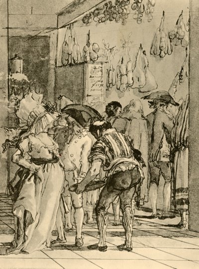 Uma loja de artigos fumados, 1791, 1928 de Giovanni Domenico Tiepolo