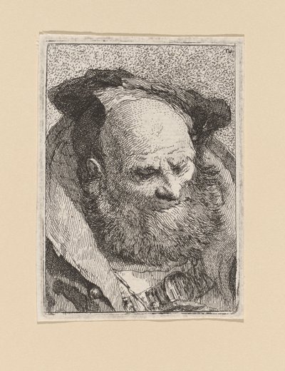 Velho barbudo, da Raccolta di Teste (colecção de cabeças) de Giovanni Domenico Tiepolo