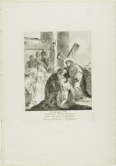 Cristo consola as mulheres que choram, prato oito da Via-Sacra de Giovanni Domenico Tiepolo