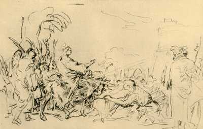 Entrada de Cristo em Jerusalém, c1759, 1928 de Giovanni Domenico Tiepolo