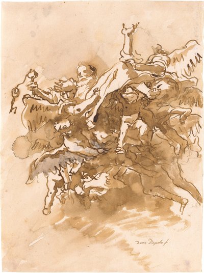 São Pedro levado ao céu por anjos de Giovanni Domenico Tiepolo