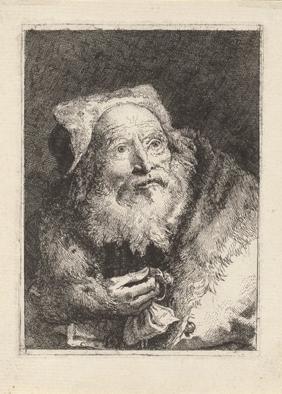 Homem mais velho com uma Pulseira, da Raccolta di Teste (Colecção de Cabeças) de Giovanni Domenico Tiepolo
