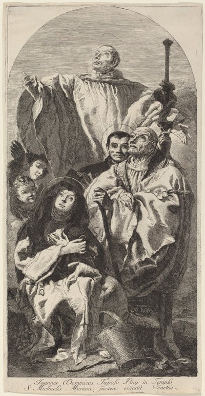 Quatro Santos da Ordem Beneditina de Giovanni Domenico Tiepolo