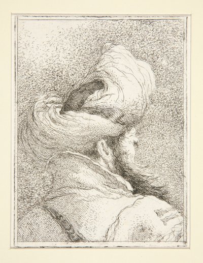Chefe de um turco, da série Raccolta di Teste, Libro Secondo (Colecção de Cabeças, Livro Dois) de Giovanni Domenico Tiepolo