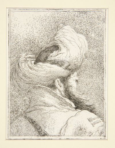 Cabeça de um turco, da série Raccolta di Teste, Libro Secondo (Colecção de cabeças, segundo livro) de Giovanni Domenico Tiepolo