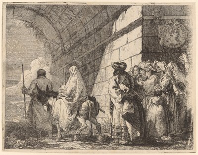 A Sagrada Família deixa a cidade de Giovanni Domenico Tiepolo