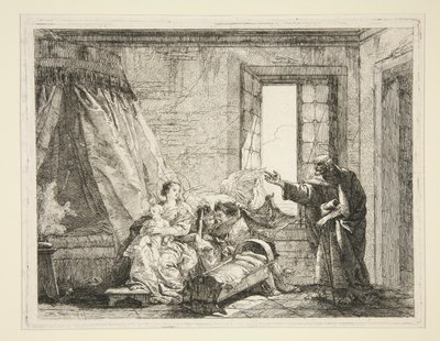 José anuncia a Maria a Ordem de Partida, da série Idee pittoresche sopra la fuga in Egitto (Voo para o Egipto) de Giovanni Domenico Tiepolo