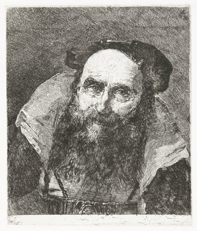 velho sorridente Coleção de cabeças (título da série) Raccolta di Teste (título da série) de Giovanni Domenico Tiepolo