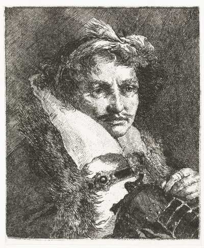 Homem com bigode e capacete
Colecção de cabeças (título da série)
Raccolta di Teste (título da série) de Giovanni Domenico Tiepolo