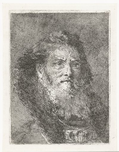 Homem sem capacete Coleção de cabeças (título da série) Raccolta di Teste (título da série) de Giovanni Domenico Tiepolo