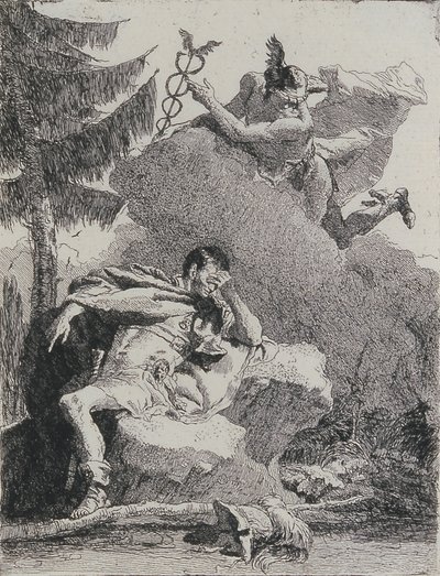 Mercúrio Aparece a Enéias em Sonho, 1757. de Giovanni Domenico Tiepolo