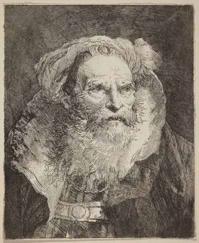 Velho homem a meditar de Giovanni Domenico Tiepolo
