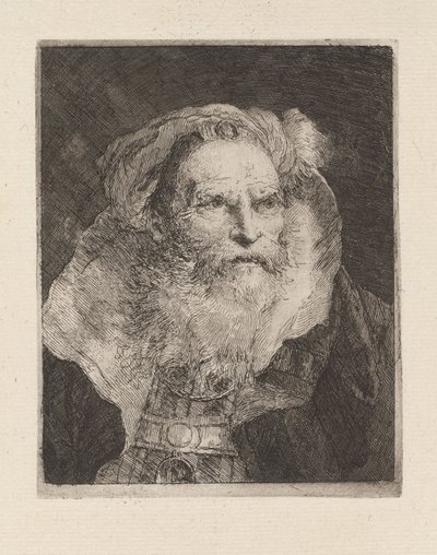 «Ancião a meditar», da «Raccolta di Teste» (Coleção de Cabeças) de Giovanni Domenico Tiepolo