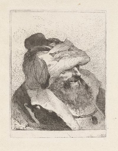 Velho com o chapéu na testa, da Raccolta di Teste (Colecção de Cabeças) de Giovanni Domenico Tiepolo