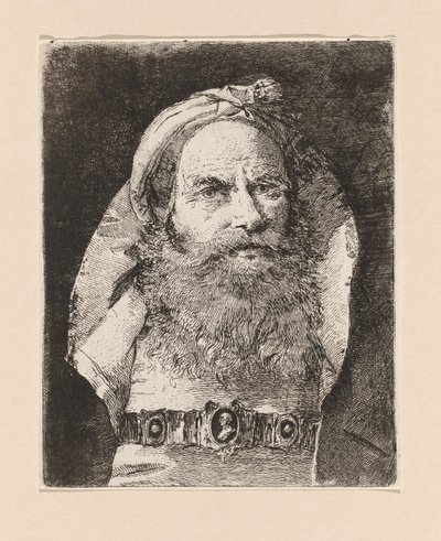 Velho com pequeno turbante, da Raccolta di Teste (Coleção de Cabeças) de Giovanni Domenico Tiepolo