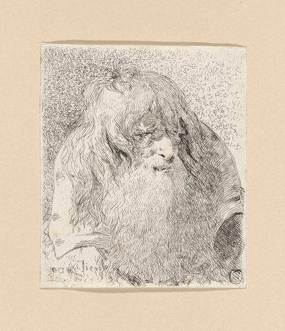 Velho com barba e cabelo comprido, da Raccolta di Teste (Coleção de Cabeças) de Giovanni Domenico Tiepolo