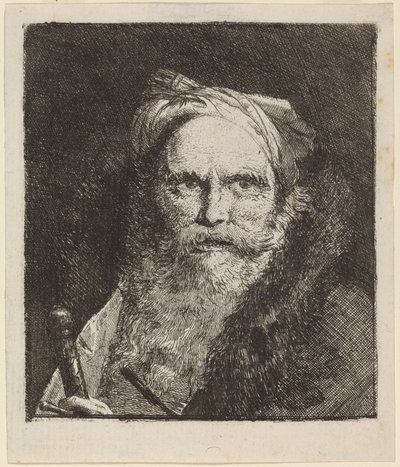 Velho com uma espada de Giovanni Domenico Tiepolo
