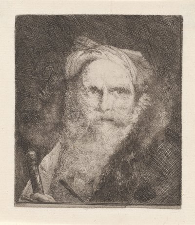 Velho com uma espada, da Raccolta di Teste (Colecção de cabeças) de Giovanni Domenico Tiepolo