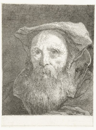 Velho com barba e boina
Colecção de cabeças (título da série)
Raccolta di Teste (título da série) de Giovanni Domenico Tiepolo