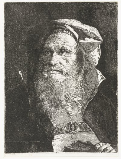 Velho com barba e livro
Colecção de cabeças (título da série)
Raccolta di Teste (título da série) de Giovanni Domenico Tiepolo