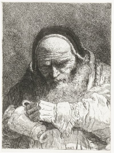 Papa com jarro Coleção de cabeças (título da série) Raccolta di Teste (título da série) de Giovanni Domenico Tiepolo