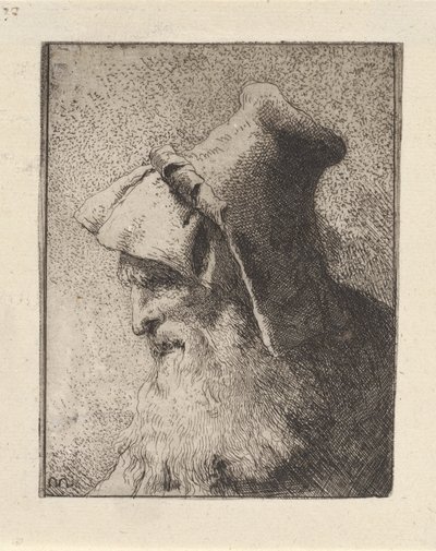 Perfil de um Idoso com Barba, da Raccolta di Teste (Coleção de Cabeças) de Giovanni Domenico Tiepolo