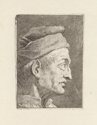 Perfil de um homem idoso, da Raccolta di Teste (Colecção de cabeças) de Giovanni Domenico Tiepolo