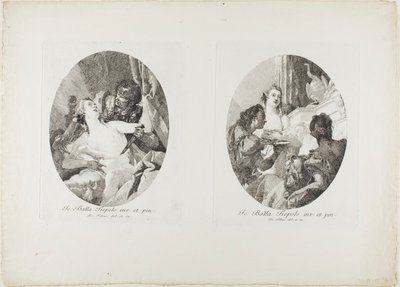 Tarquin e Lucretia e Cleópatra são homenageados com presentes de Giovanni Domenico Tiepolo