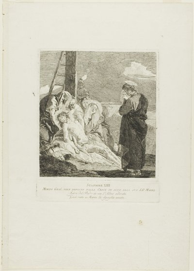 A Deposição, prato treze da Via-Sacra de Giovanni Domenico Tiepolo