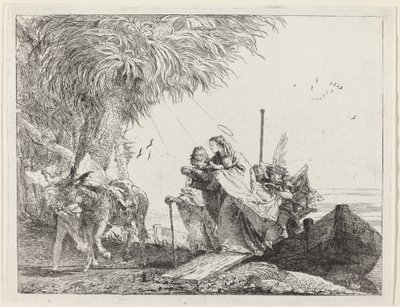 A Sagrada Família Desembarcando de Giovanni Domenico Tiepolo