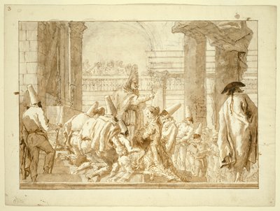 O casamento do pai de Punchinello de Giovanni Domenico Tiepolo
