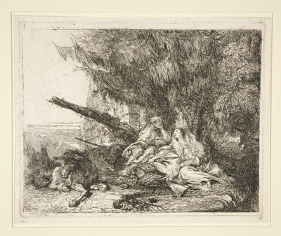 The Rest on the Flight into Egypt, from the series Idee pittoresche sopra la fuga in Egitto (Voo para o Egipto) de Giovanni Domenico Tiepolo