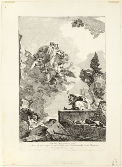 A Virgem Aparecendo a São Simão Stock de Giovanni Domenico Tiepolo