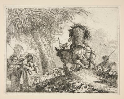 A Virgem e o Menino com José, da série Idee pittoresche sopra la fuga in Egitto (Flight into Egypt) de Giovanni Domenico Tiepolo